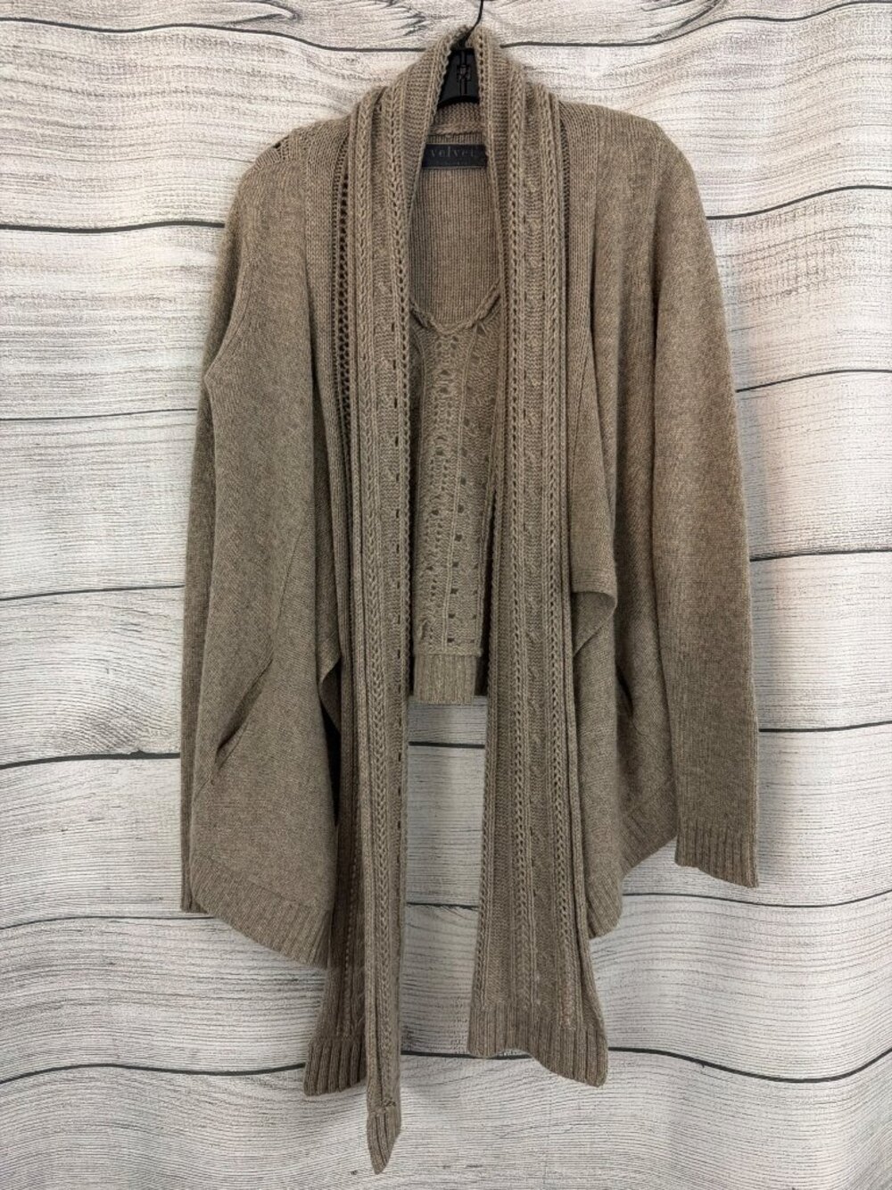 Velvet By Graham & Spencer 100% Cashmere Open Front Cardigan Size XS